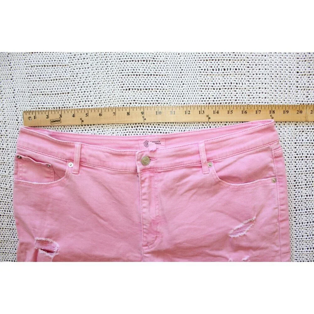Candace Cameron Bure Pink women's short Size 16 summer high waist Distressed